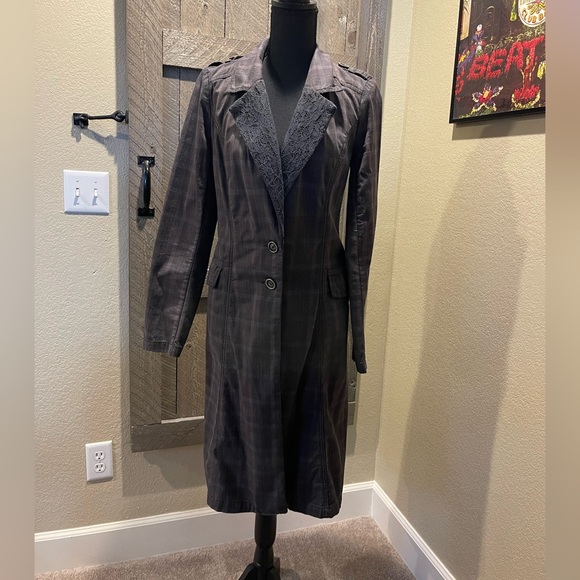 Free People Dark Gray Boho Vintage Maxi Jacket - Picture 3 of 8